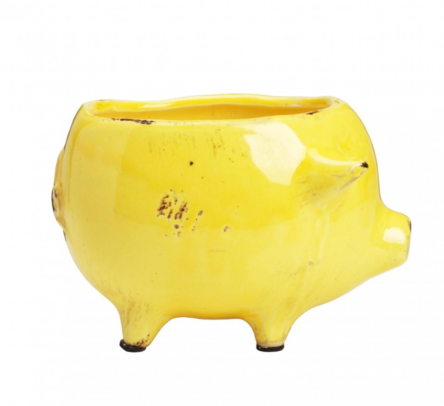 Цветочный горшок Pig Planter желтый