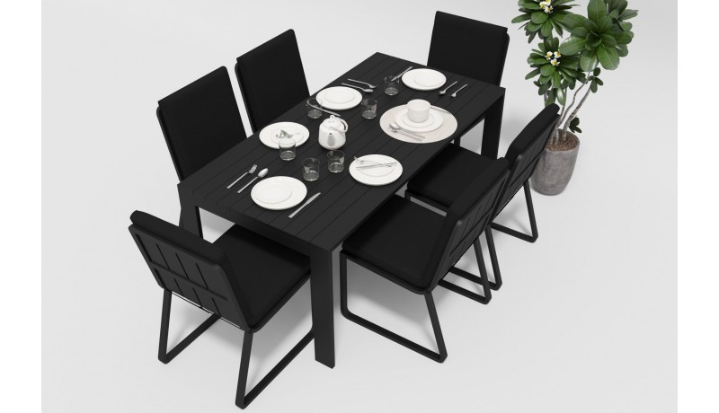 Обеденная группа Malia 180 черная Gardenini