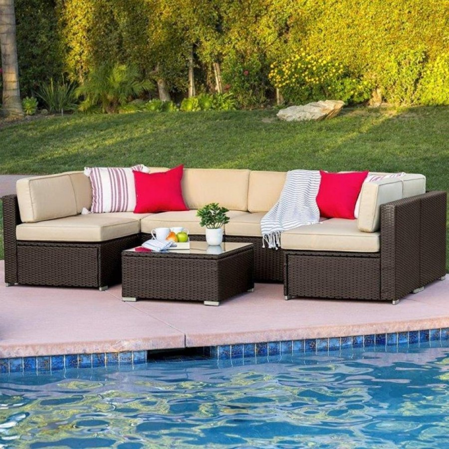 Комплект плетеной мебели YR822Br Brown-Beige Афина
