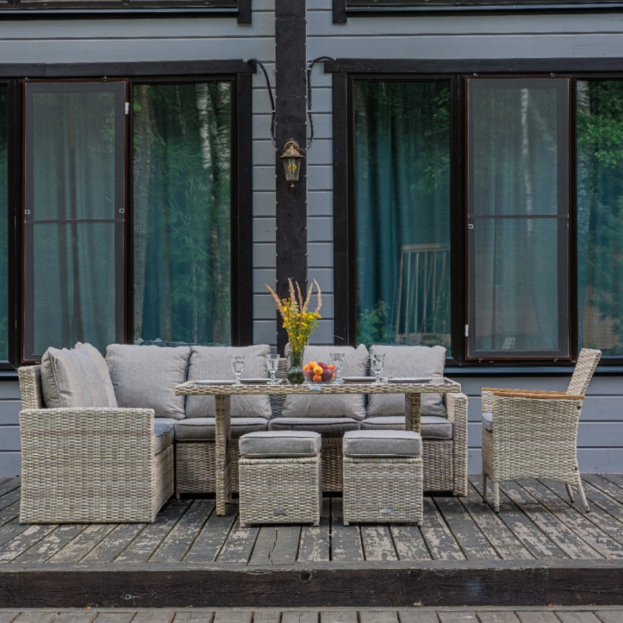 Угловой комплект из искусственного ротанга ZORRO WOOD бежевый Royal Family