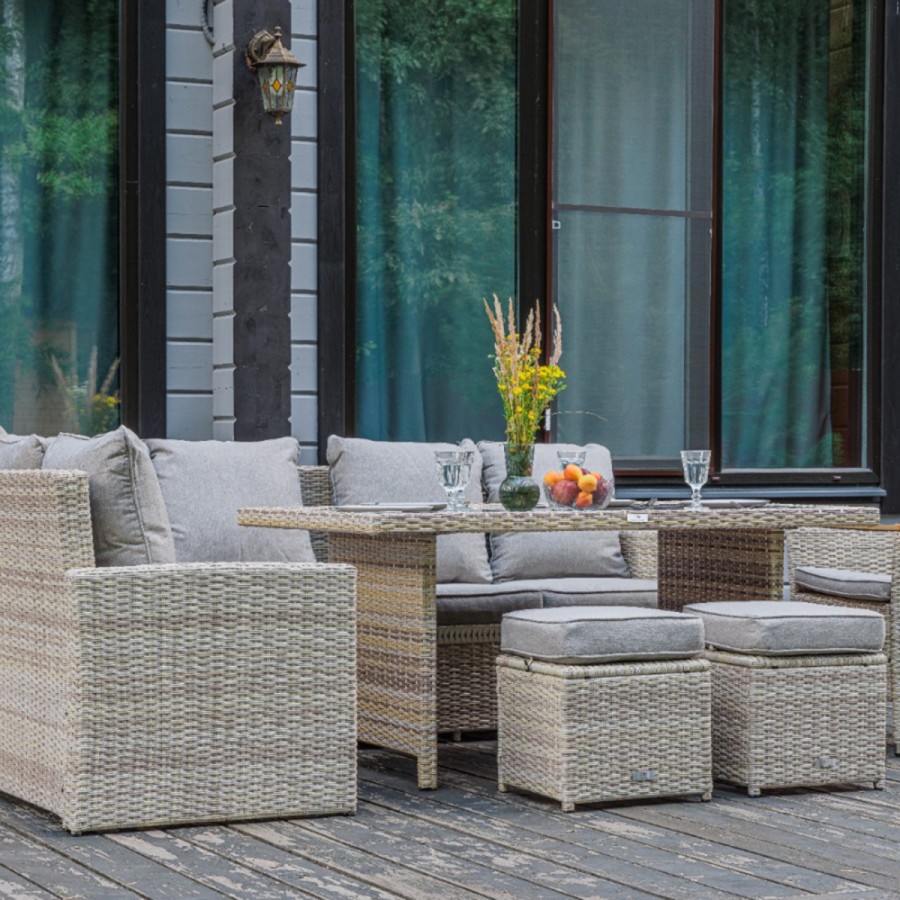 Угловой комплект из искусственного ротанга ZORRO WOOD бежевый Royal Family