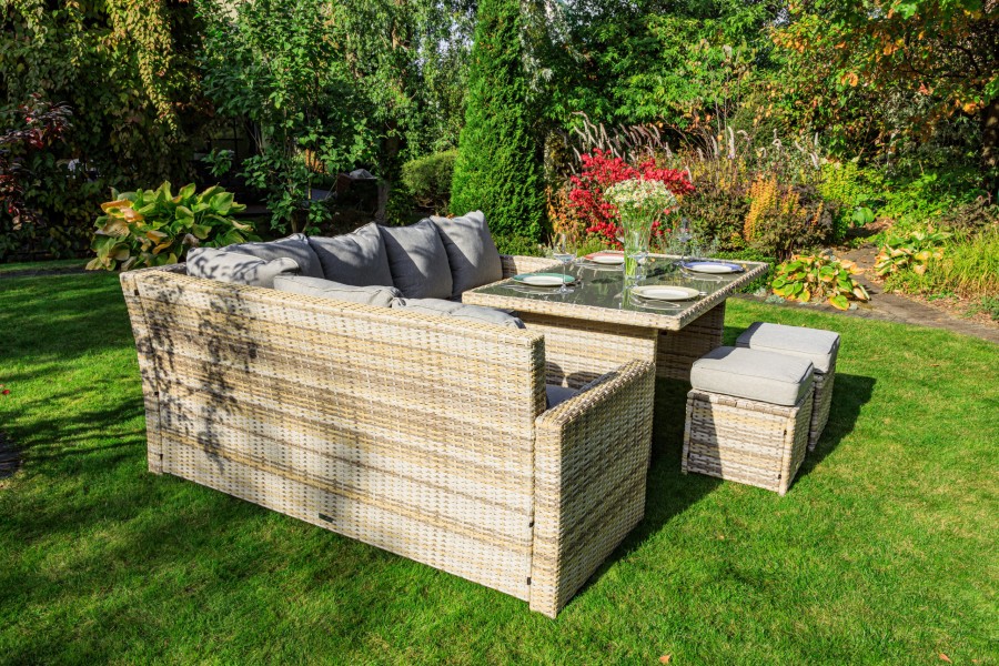 Угловой комплект из искусственного ротанга ZORRO WOOD бежевый Royal Family