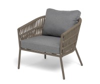 Кресло плетеное из роупа Комо, серо-коричневый 4sis