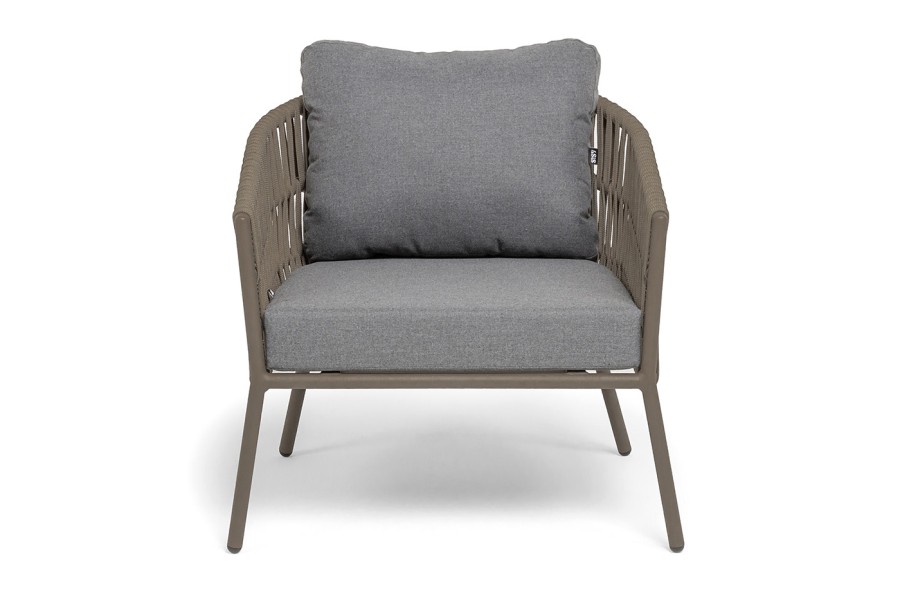 Кресло плетеное из роупа Комо, серо-коричневый 4sis