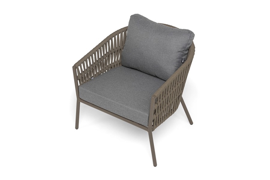 Кресло плетеное из роупа Комо, серо-коричневый 4sis