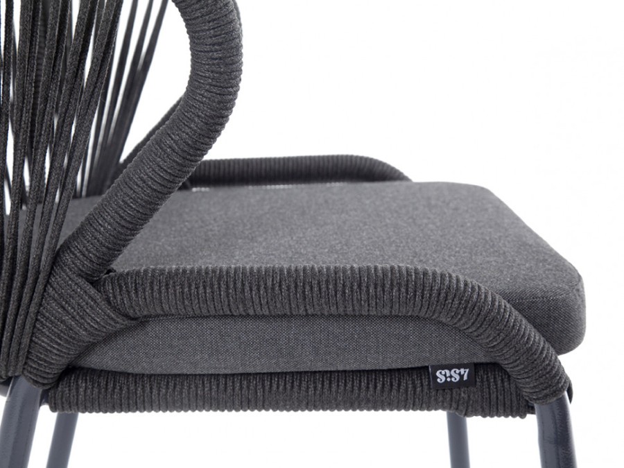 Плетеный стул Милан из роупа темно-серый 4sis