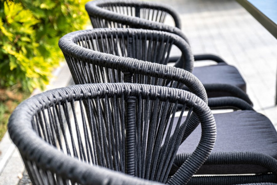 Плетеный стул Милан из роупа темно-серый 4sis