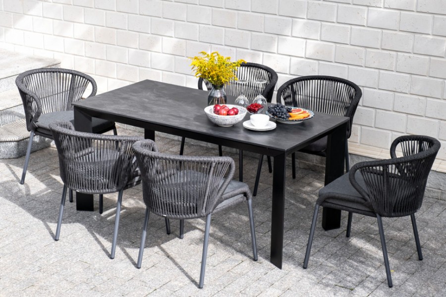 Плетеный стул Милан из роупа темно-серый 4sis