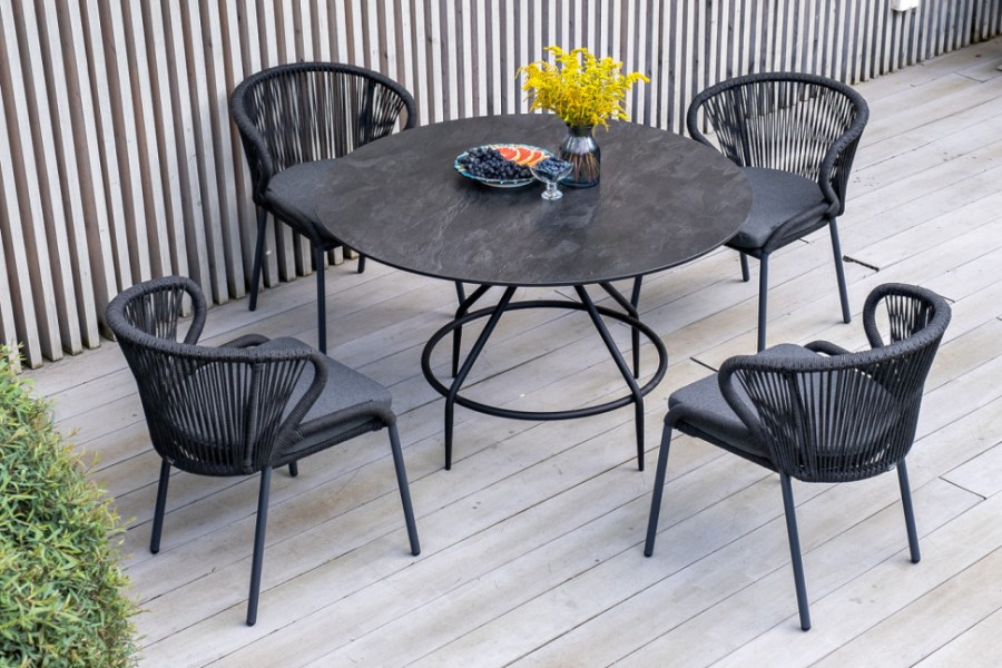 Плетеный стул Милан из роупа темно-серый 4sis