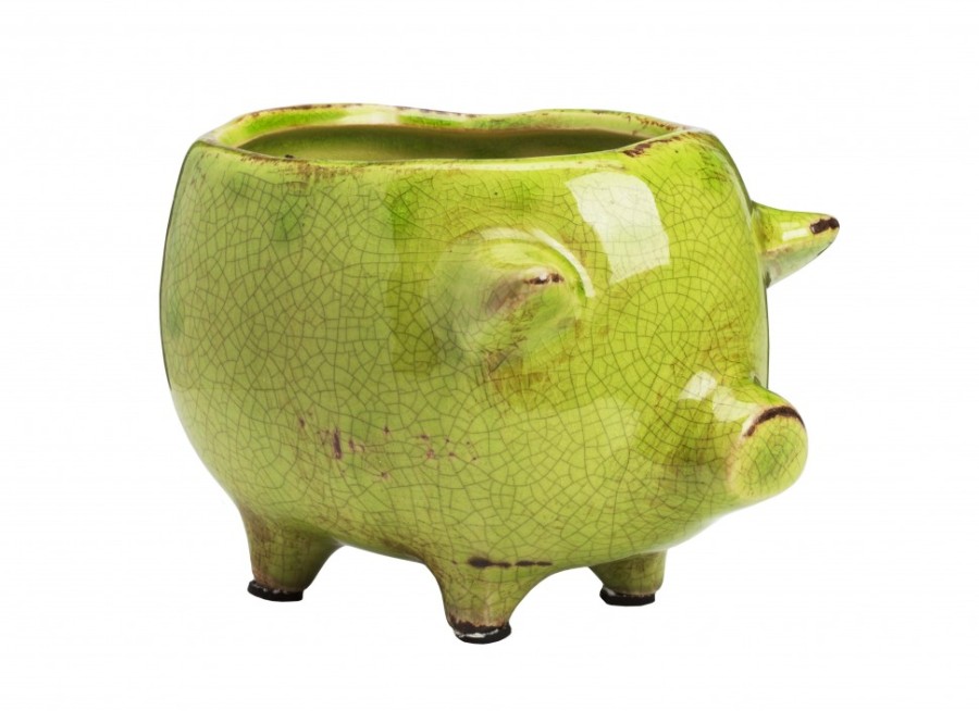 Цветочный горшок Pig Planter зеленый