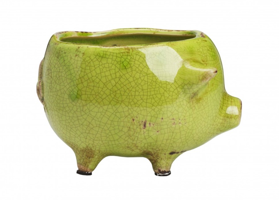 Цветочный горшок Pig Planter зеленый