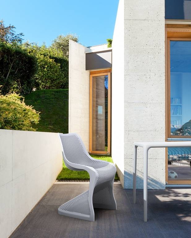 Стул пластиковый Bloom серебристый Garden