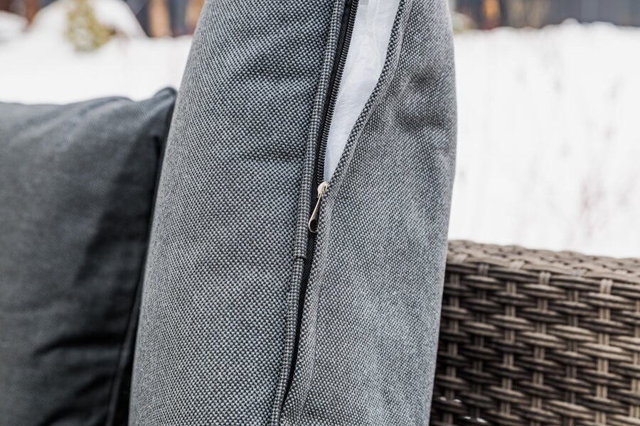 Угловой комплект из искусственного ротанга ZORRO WOOD DOUBLE серый Royal Family