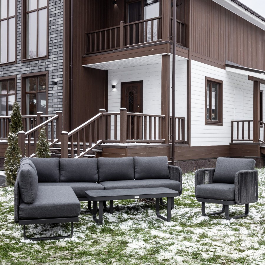 Лаунж-зона с угловым диваном из алюминия Adrian Royal Family