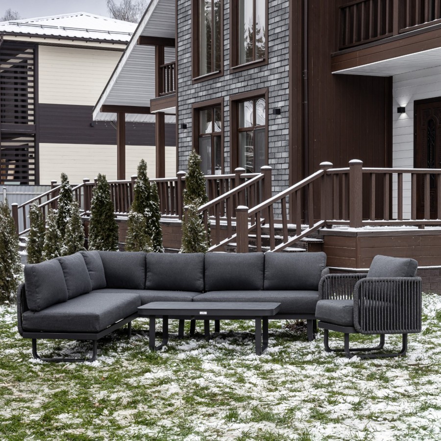 Лаунж-зона с угловым диваном из алюминия Adrian Royal Family