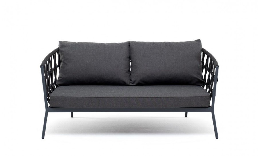 Диван 2-местный из роупа Диего темно-серый 4sis