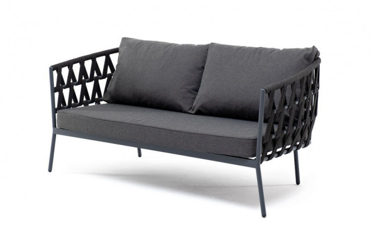 Двухместный диван из роупа Диего темно-серый 4sis