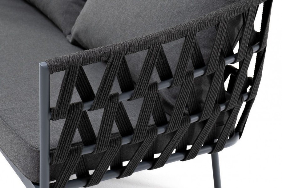 Диван 2-местный из роупа Диего темно-серый 4sis