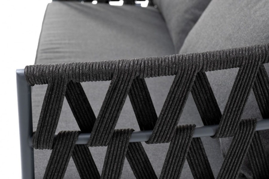 Диван 2-местный из роупа Диего темно-серый 4sis