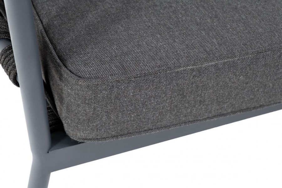 Диван 2-местный из роупа Диего темно-серый 4sis