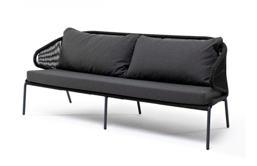 Лаунж-зона 5-местная из роупа Милан темно-серая 4sis