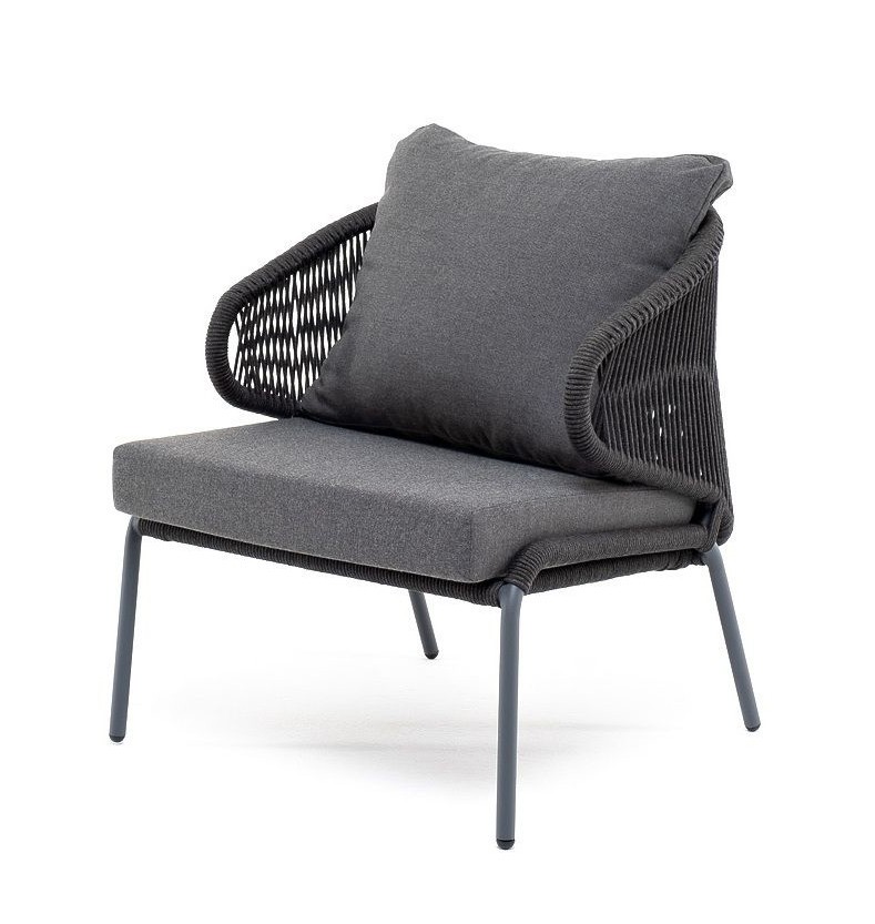 Лаунж-зона 5-местная из роупа Милан темно-серая 4sis