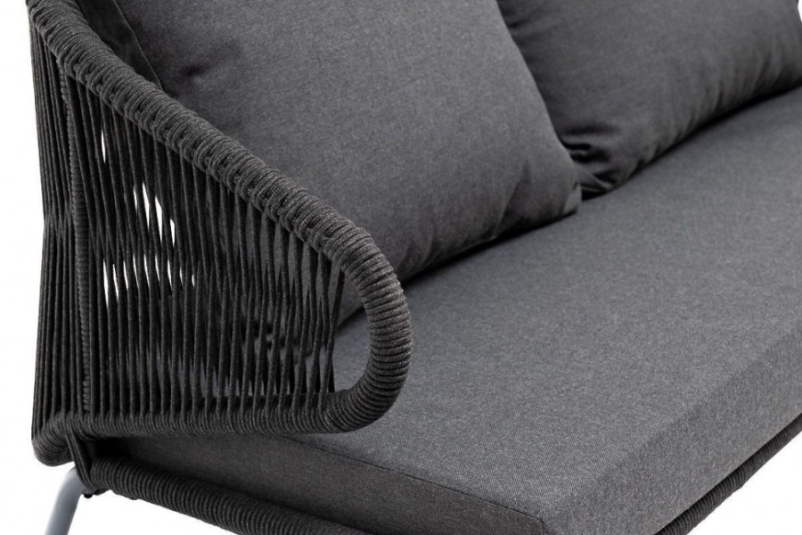 Лаунж-зона 5-местная из роупа Милан темно-серая 4sis