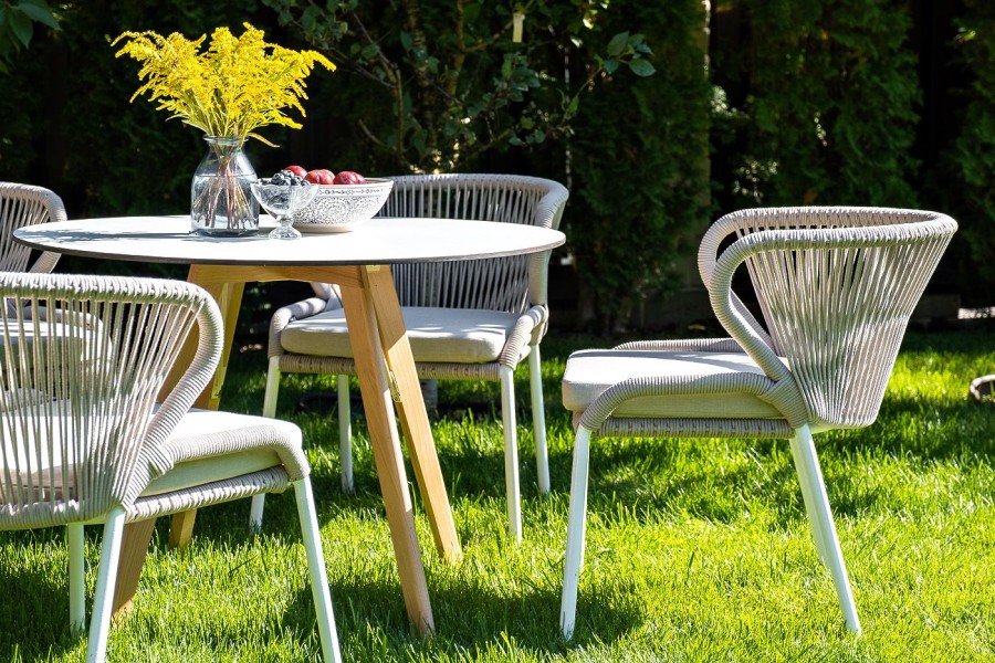 Плетеный стул Милан из роупа бежевый 4sis