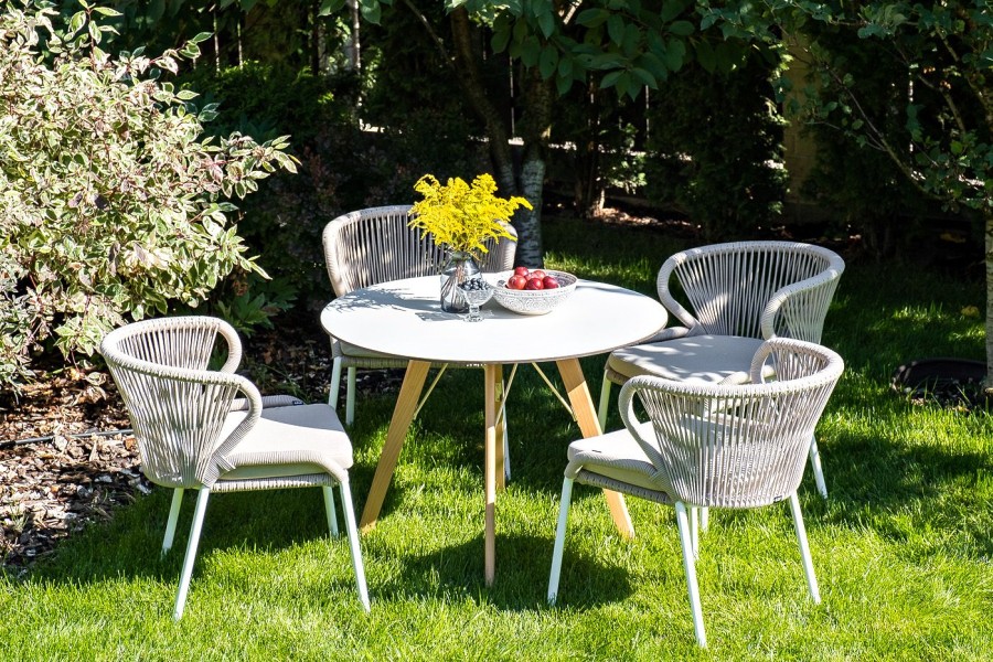 Плетеный стул Милан из роупа бежевый 4sis