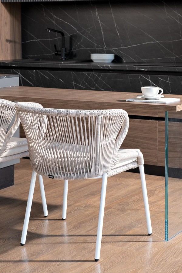 Плетеный стул Милан из роупа бежевый 4sis