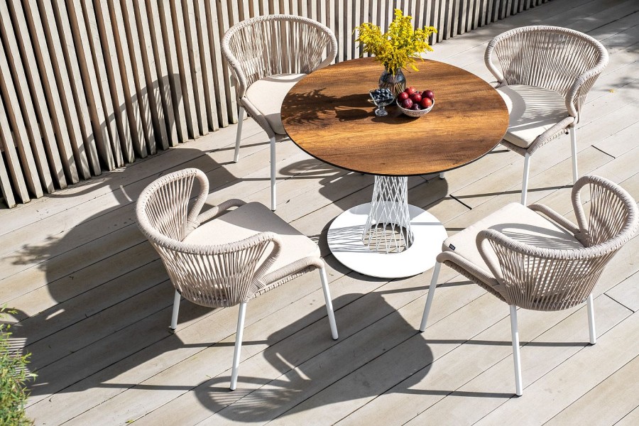 Плетеный стул Милан из роупа бежевый 4sis