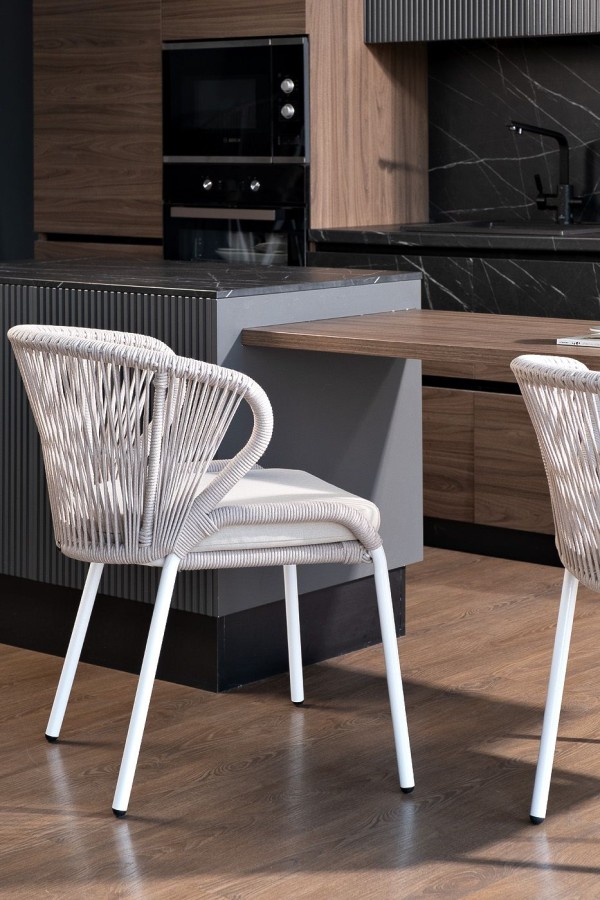 Плетеный стул Милан из роупа бежевый 4sis