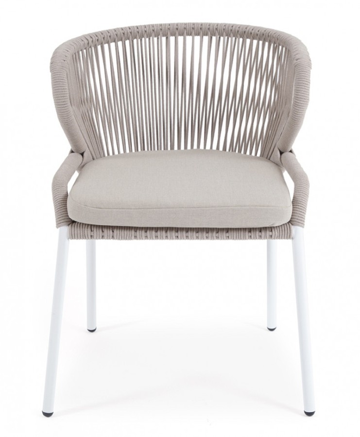 Плетеный стул Милан из роупа бежевый 4sis