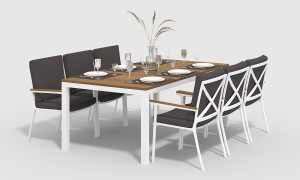 Обеденная группа Bella-2 200 белый антрацит Gardenini