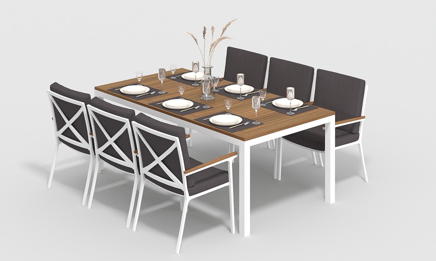 Обеденная группа Bella-2 200 белый антрацит Gardenini