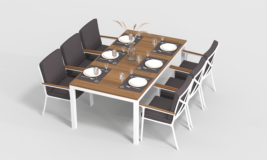 Обеденная группа Bella-2 200 белый антрацит Gardenini