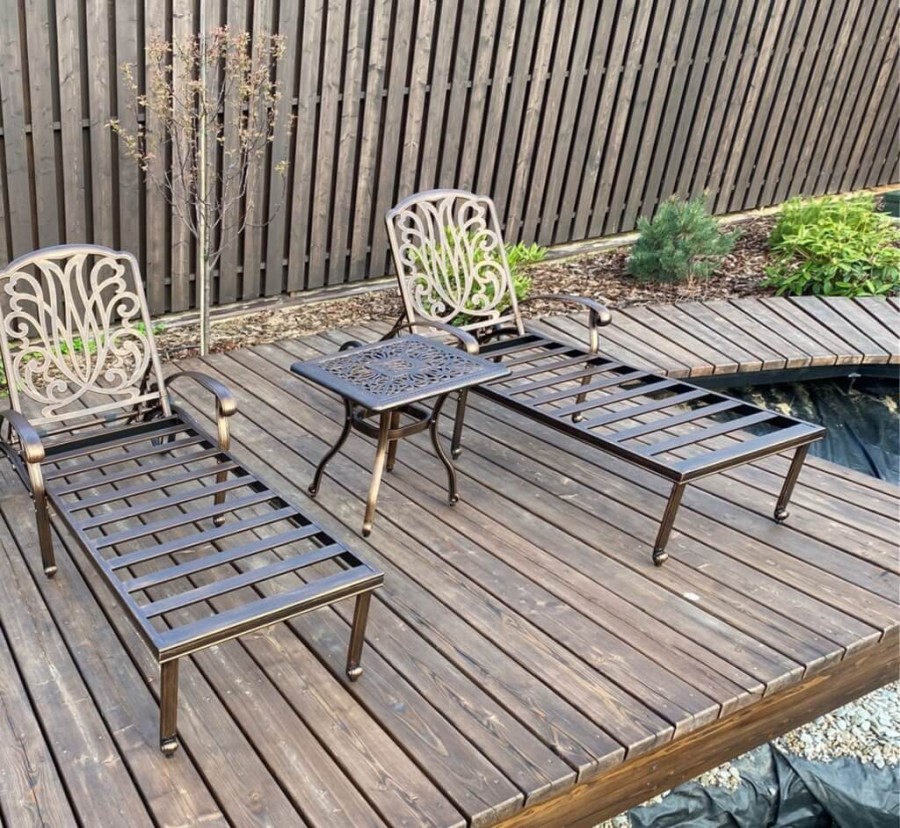 Шезлонг из литого алюминия Fiorino бронза Кит Маркет