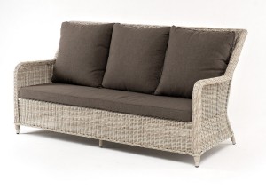 Диван трехместный Гляссе из искусственного ротанга, бежевый 4sis