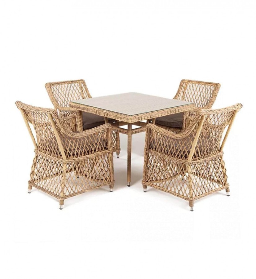 Стол из искусственного ротанга Айриш соломенный 4sis