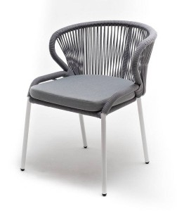 Плетеный стул Милан из роупа светло-серый 4sis