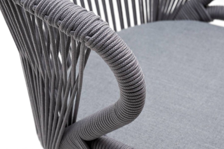 Плетеный стул Милан из роупа светло-серый 4sis