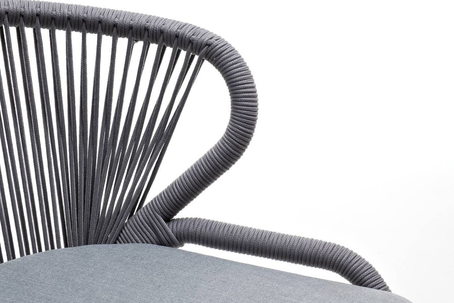 Плетеный стул Милан из роупа светло-серый 4sis