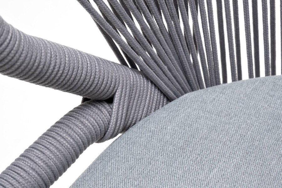 Плетеный стул Милан из роупа светло-серый 4sis