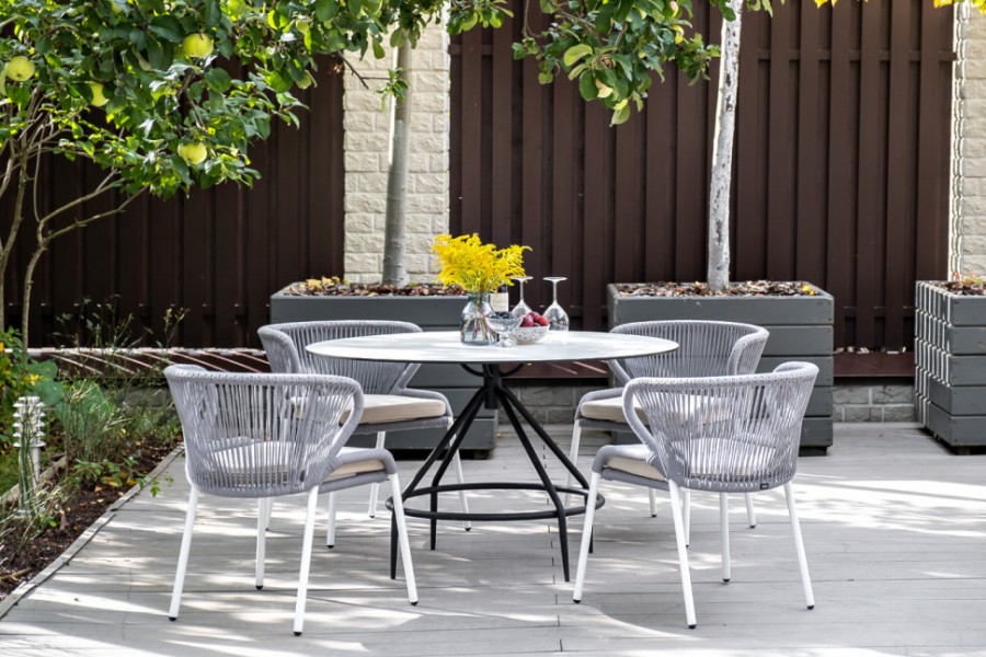 Плетеный стул Милан из роупа светло-серый 4sis