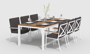 Обеденная группа Bella-2 220 белый антрацит Gardenini