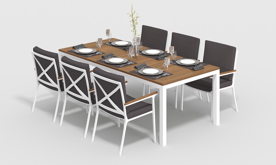 Обеденная группа Bella-2 220 белый антрацит Gardenini