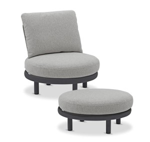Кресло с пуфом Gotland, антрацит/серый Brafab