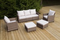 Лаунж-зона из искусственного ротанга Бостон, коричневый 4sis