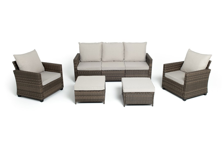 Лаунж-зона из искусственного ротанга Бостон, коричневый 4sis