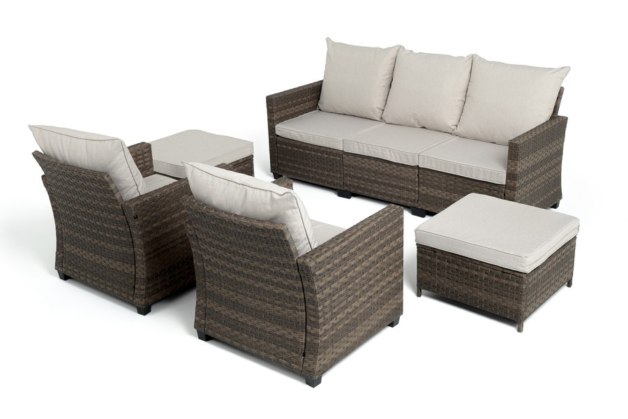 Лаунж-зона из искусственного ротанга Бостон, коричневый 4sis